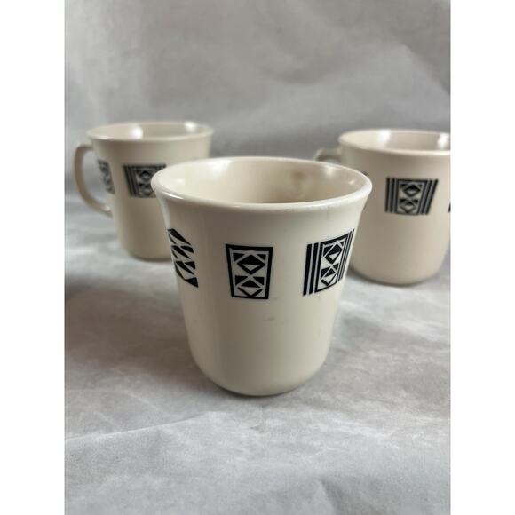 Corelle Corning Tribal Spirit Cups Mugs Set of 4  Aztec Design Mid Century - Picture 3 of 9